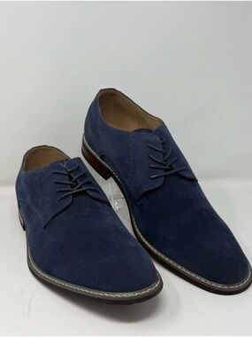 Mofri Men's Dress Shoes Blue Suede Wingtip Oxford Sz 15